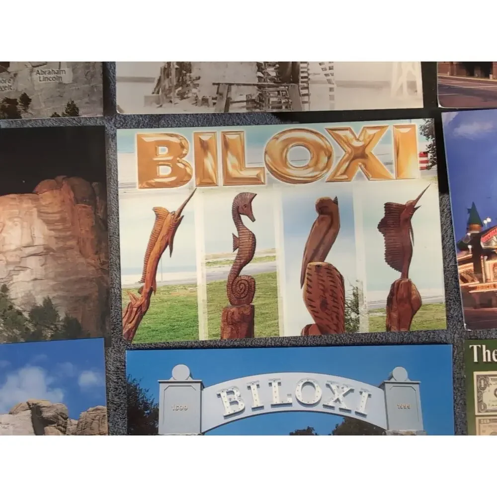 13 Post Cards Unused Mnt Rushmore Biloxi Corn Palace Bureau Engraving Lot